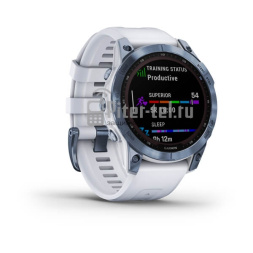 Умные часы Garmin Fenix 7 Sapphire Solar Edition Titanium with Whitestone Band Mineral Blue