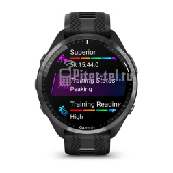 Умные часы Garmin Forerunner 965 черные, темно-серый DLC титановый безель, с черным ремешком